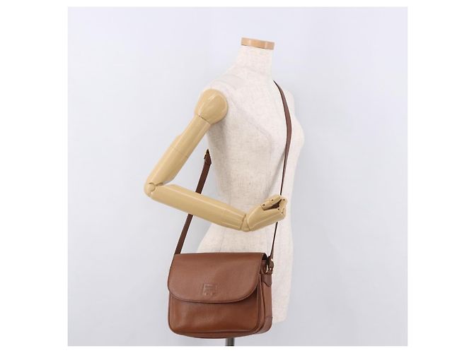 Borsa a tracolla Burberry in pelle marrone oro Auth ep14772 D'oro - vista 22