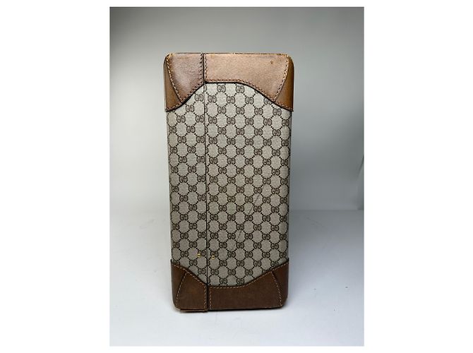 Valigia rigida Vintage Gucci GG Supreme Monogram Beige Grigio - vista 10