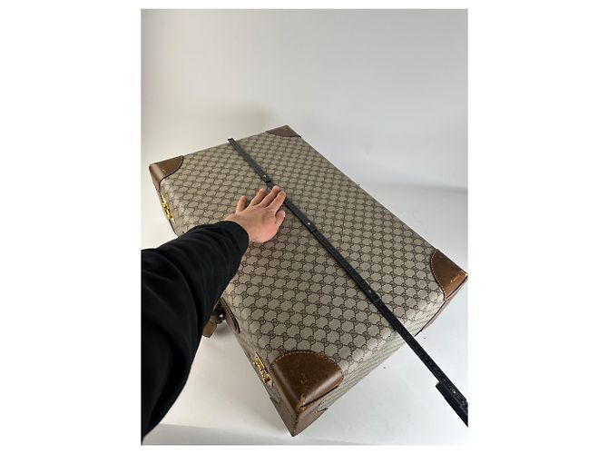 Valigia rigida Vintage Gucci GG Supreme Monogram Beige Grigio - vista 12