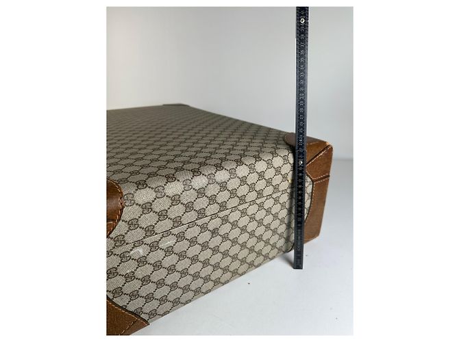 Valigia rigida Vintage Gucci GG Supreme Monogram Beige Grigio - vista 14
