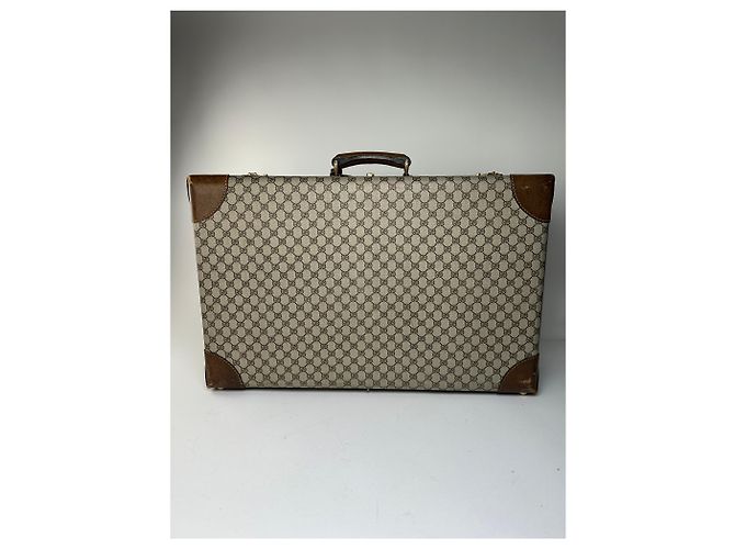 Valigia rigida Vintage Gucci GG Supreme Monogram Beige Grigio - vista 5