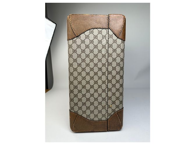 Valigia rigida Vintage Gucci GG Supreme Monogram Beige Grigio - vista 8