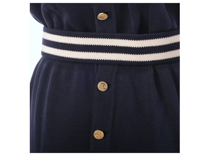 Vestido de punto Chanel con botón en la espalda Blanco - vista 4