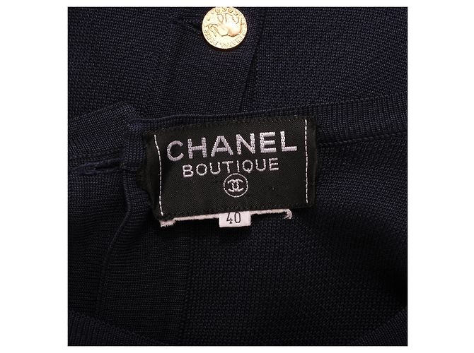 Vestido de punto Chanel con botón en la espalda Blanco - vista 9