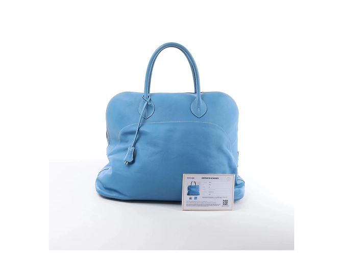 Hermès Borsa HERMES Bolide Relax 45 in Veau Sikkim Azure T:2015 Beige - vista 16