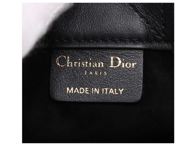 Dior Mini Book Tote in pelle Macrocannage Borsa a mano Nera Nero - vista 11