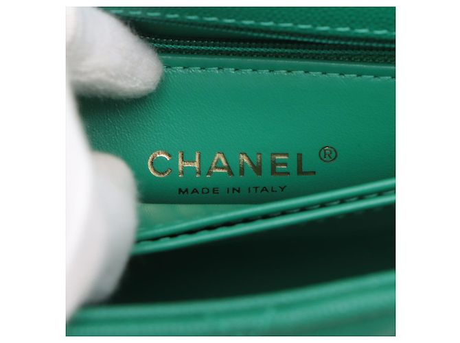 Timeless Chanel Borsa a mano e a tracolla piccola in pelle caviar Coco Verde - vista 13