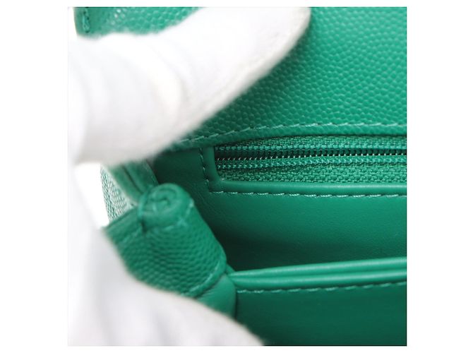 Timeless Chanel Borsa a mano e a tracolla piccola in pelle caviar Coco Verde - vista 14