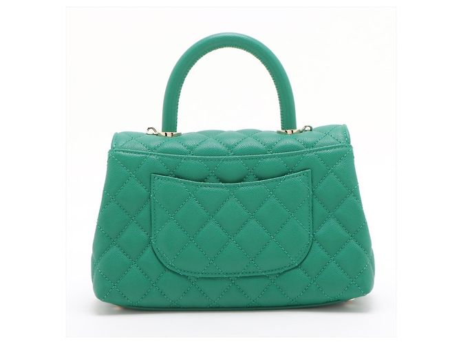 Timeless Chanel Borsa a mano e a tracolla piccola in pelle caviar Coco Verde - vista 2