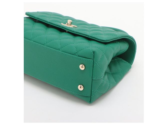 Timeless Chanel Borsa a mano e a tracolla piccola in pelle caviar Coco Verde - vista 3