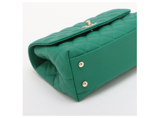 Timeless Chanel Borsa a mano e a tracolla piccola in pelle caviar Coco Verde - vista 4