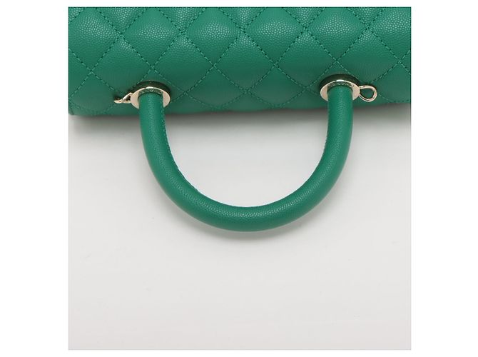 Timeless Chanel Borsa a mano e a tracolla piccola in pelle caviar Coco Verde - vista 5