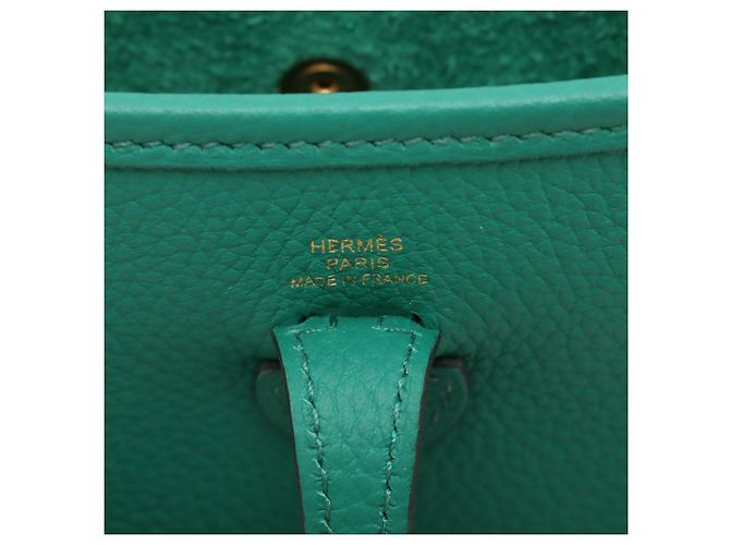 Hermès Evelyne 16 TPM Taurillon Clemence Leather Amazone Hobo Crossbody Vale Jade Verde - vista 7