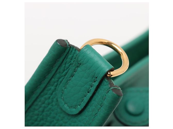 Hermès Evelyne 16 TPM Taurillon Clemence Leather Amazone Hobo Crossbody Vale Jade Verde - vista 8