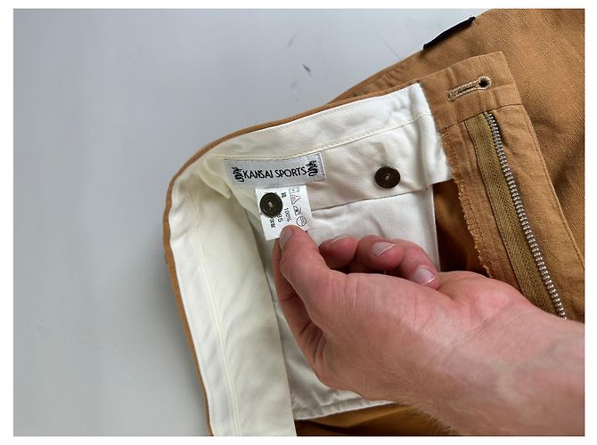 Autre Marque Pantaloni in misto cotone vintage Kansai Yamamoto Tan M - vista 10