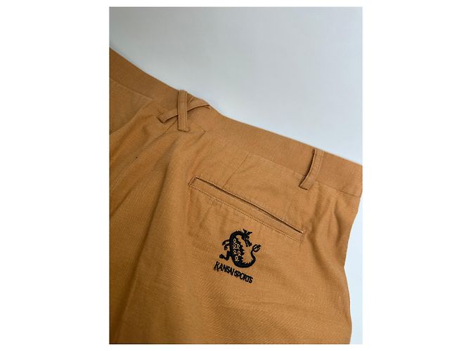 Autre Marque Pantaloni in misto cotone vintage Kansai Yamamoto Tan M - vista 14