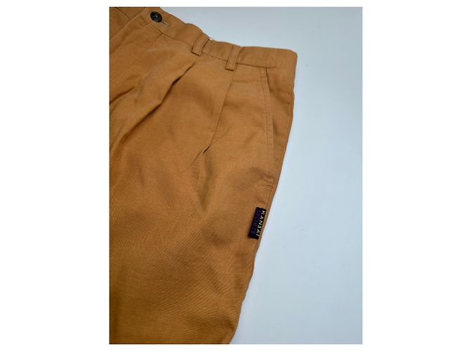 Autre Marque Pantaloni in misto cotone vintage Kansai Yamamoto Tan M - vista 4