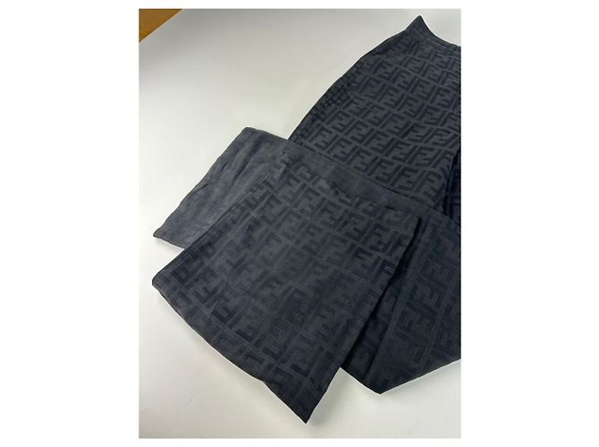 Vintage Fendi FF Monogram Baumwollhose Black M Schwarz - Ansicht 4