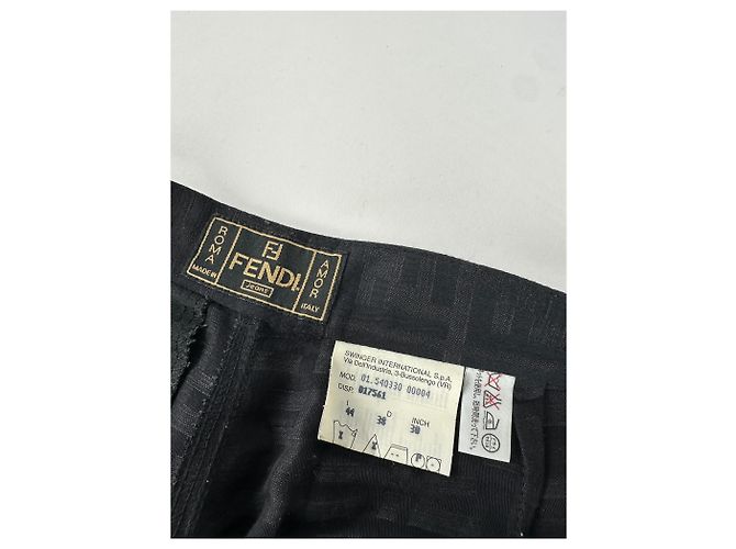 Vintage Fendi FF Monogram Baumwollhose Black M Schwarz - Ansicht 8