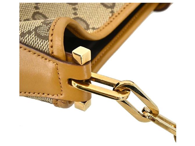 Gucci Vintage Jackie O Chain Hobo Canvas Small - vue 4