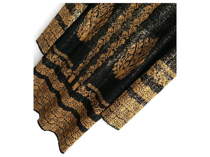 Chanel Cruise 2010 10C Gold Foil Strickjacke Mantel Schwarz Golden - Ansicht 6
