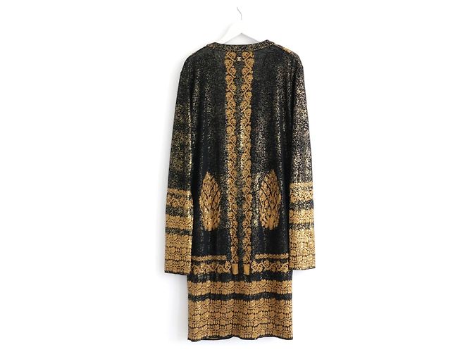 Chanel Cruise 2010 10C Gold Foil Strickjacke Mantel Schwarz Golden - Ansicht 7