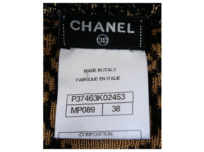 Chanel Cruise 2010 10C Gold Foil Strickjacke Mantel Schwarz Golden - Ansicht 9