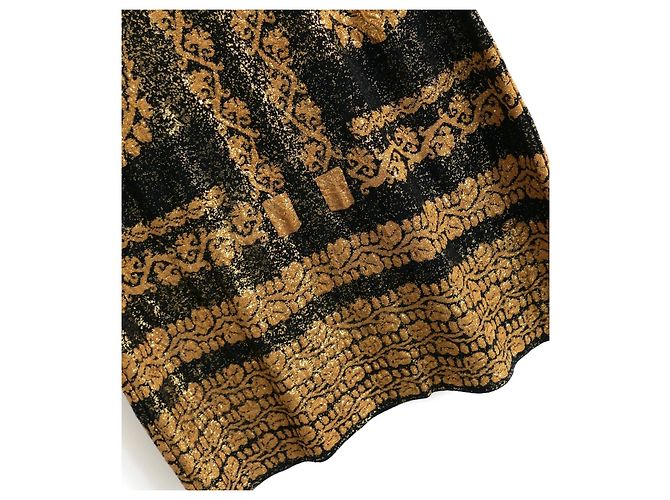 Chanel Cruise 2010 Gold Foil Strickkleid Schwarz Golden - Ansicht 2