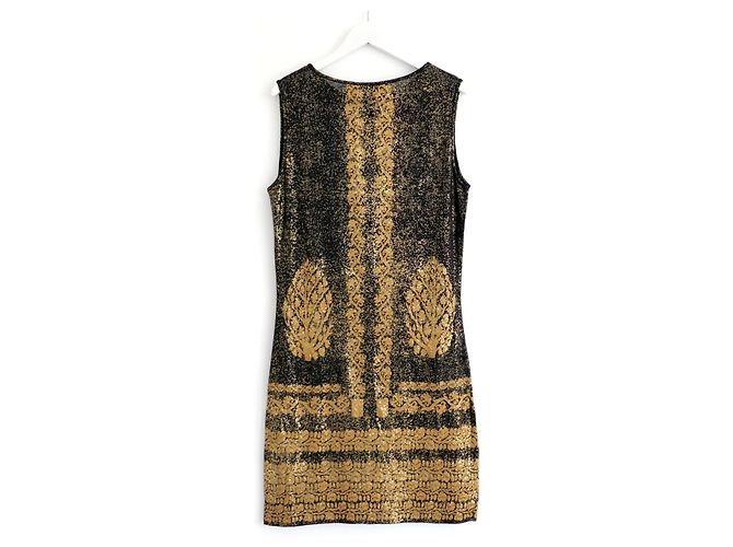 Chanel Cruise 2010 Gold Foil Strickkleid Schwarz Golden - Ansicht 4