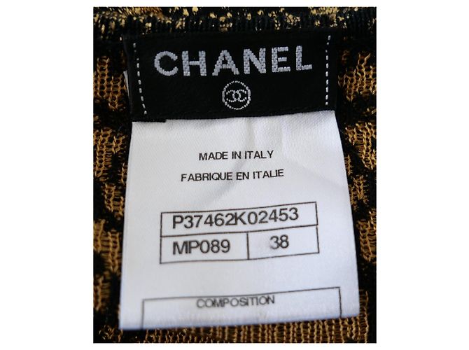 Chanel Cruise 2010 Gold Foil Strickkleid Schwarz Golden - Ansicht 5