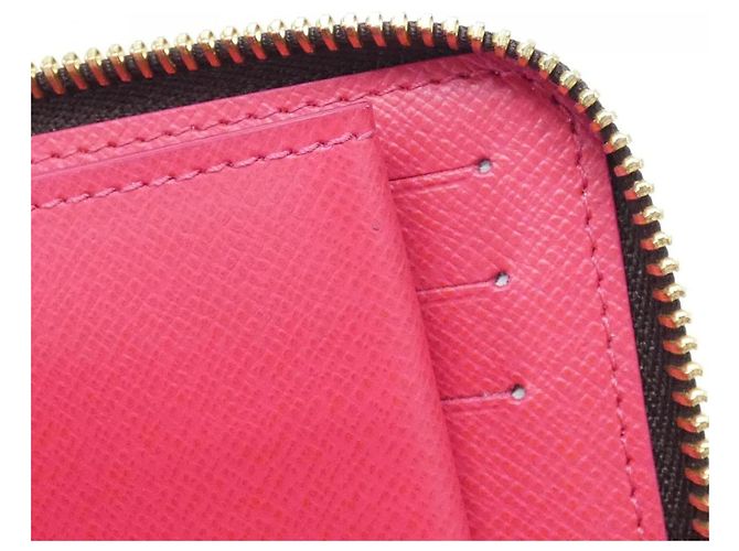 Louis Vuitton Monogram Portefeuille Noir Compact Wallet Marrone Rosso - vista 5