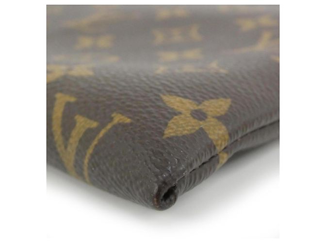 Borsa Louis Vuitton Monogram Macassar Pochette To Go M82079 Marrone Nero - vista 3