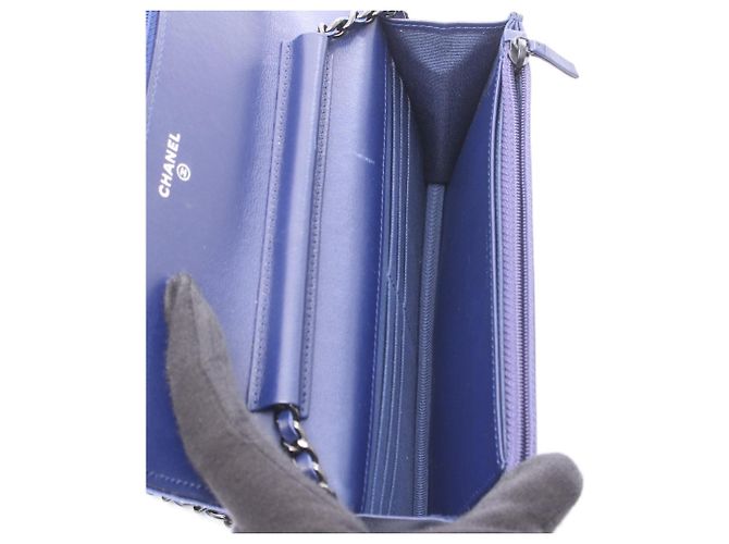 Borsa a Spalla Chanel Matelassé Blu - vista 3