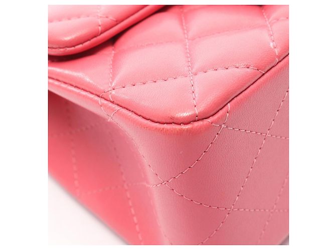 Borsa a Spalla Chanel Mini Matelassé Rosa - vista 7
