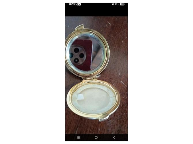 Gucci Python Embossed Compact Mirror Green Gold hardware - view 5