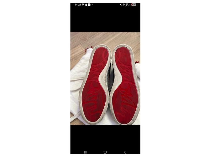 Zapatillas Christian Louboutin de purpurina y charol Negro Blanco Dorado Metálico - vista 4