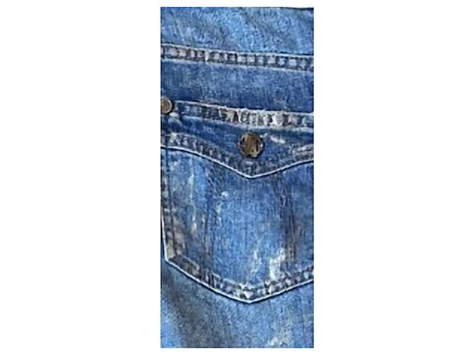 Vaqueros denim azul Roberto Cavalli efecto salpicaduras doradas Dorado - vista 3