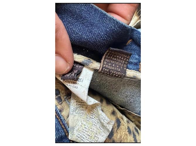 Vaqueros denim azul Roberto Cavalli efecto salpicaduras doradas Dorado - vista 4