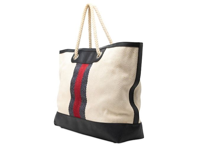 Borsa Tote Gucci Sherry Line Crudo Blu navy - vista 2