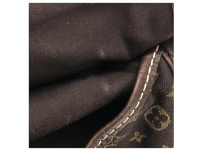 Borsa a spalla Louis Vuitton Monogram Mini Lin Saumur Marrone - vista 7