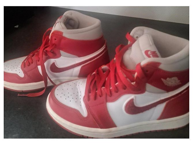 Nike Air Jordan 1 High OG Bianco Rosso - vista 2