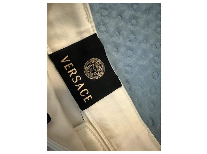 Medusa Versace Pantalones de Satén Blanco - vista 2