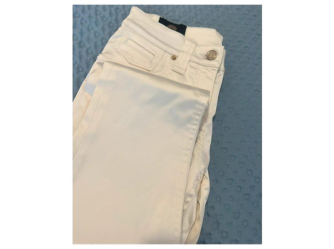 Medusa Versace Pantalones de Satén Blanco - vista 4
