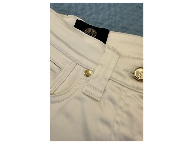 Medusa Versace Pantalones de Satén Blanco - vista 5