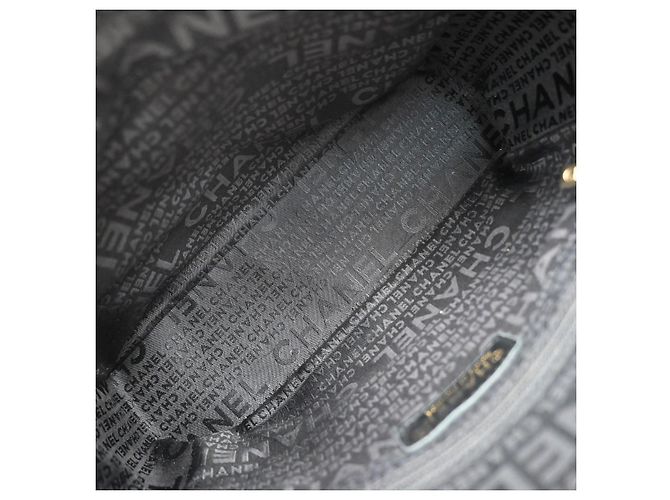 Chanel Chocolate Bar CC Tote aus gestepptem Leder Small Schwarz - Ansicht 5