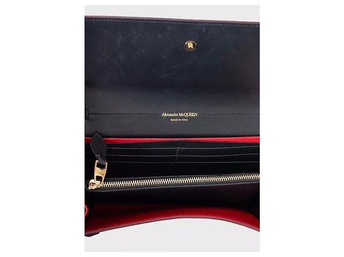 Alexander McQueen Rote Leder-Chain-Clutch mit Prägung - Gebraucht - Ansicht 4