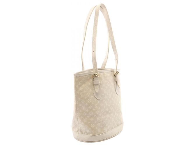 Borsa Louis Vuitton Bucket PM Monogram Mini Lin Crudo - vista 2