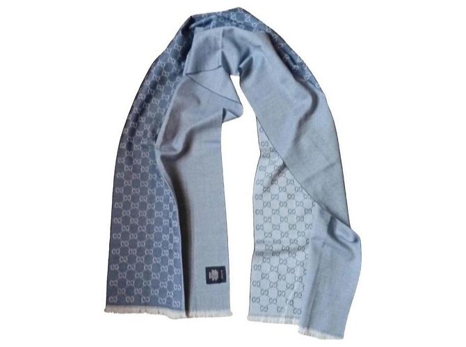 Sciarpa Gucci Monogramma GG Azzurro Blu Blu chiaro - vista 2