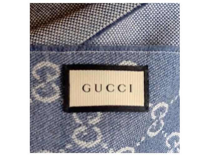 Sciarpa Gucci Monogramma GG Azzurro Blu Blu chiaro - vista 4
