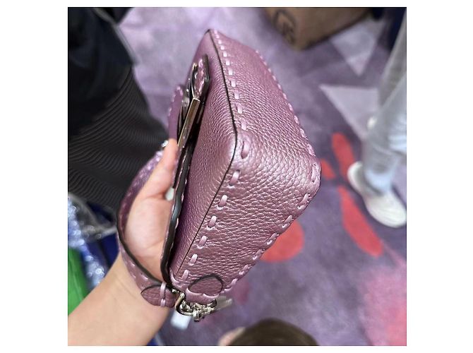 Fendi Baguette Tasche aus rosa Metallic-Leder Pink Metallisch - Ansicht 11